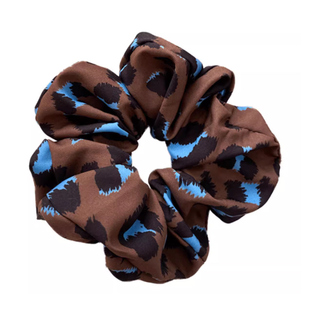 孔雀蓝豹纹头绳2025新款高端复古大肠发圈女气质发饰扎头发橡皮筋