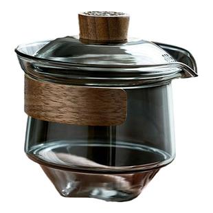 玻璃盖碗茶杯家用大号防烫三才泡茶碗带盖单个手抓壶功夫茶具套装