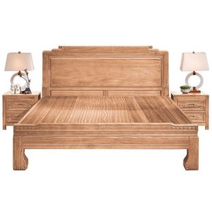 全榫卯红檀木古典全实木床中式雕花卧室双人床加厚老虎脚木床格木