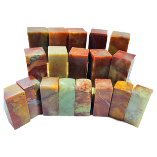 清仓瑕疵石处理/浙江红练习石特价处理 有裂缺角练习印石印章方章限量