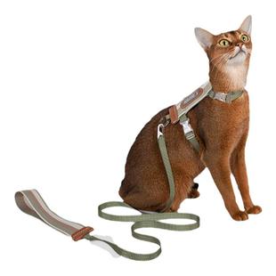 HiDREAM条纹猫胸背带套装可调节工字形防挣脱外出专用猫咪牵引绳