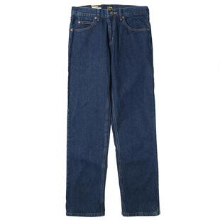 【自营】Lee李深蓝色原色百搭休闲舒适中腰高端牛仔裤男直筒宽松