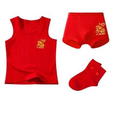 儿童内裤纯棉男童本命年四角短裤