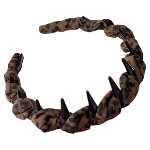 法式气质豹纹带齿发箍女百搭高颅顶头箍日常外出爆款不压发卡发饰