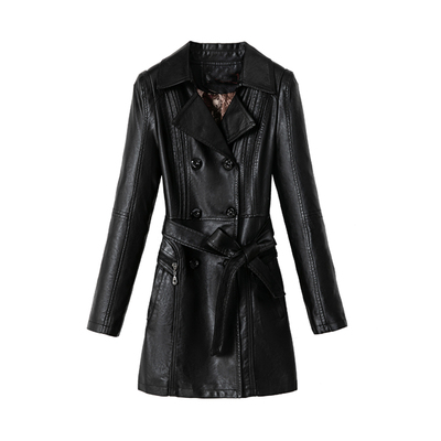 春秋冬海宁外套加绒皮衣中老年