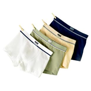 儿童内裤男童平角裤纯棉A类中大童男孩宝宝青少年四角短裤头纯色