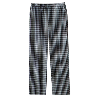 德绒睡裤女秋冬季居家长裤保暖薄绒宽松大码格子家居服裤子可外穿