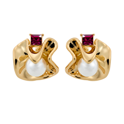 Eternelle流影绯珠简约时尚耳钉