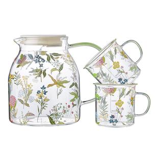 川岛屋冷水壶玻璃耐高温家用大容量水杯玻璃杯子泡茶壶凉水壶套装