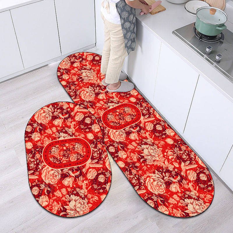 厨房水晶绒地垫国风门卫生间脚垫浴室厕所批发防滑软垫吸水垫卫浴