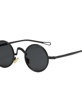 金属黑框圆形墨镜复古小眼镜偏光太阳镜小脸款网红个性嘻哈潮男女