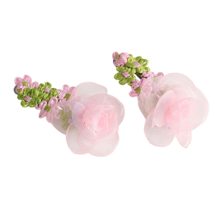 超仙森系网纱花朵发夹甜美少女刘海侧边夹儿童碎发夹氛围感发饰女