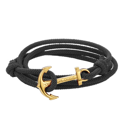 情侣钛钢海军风手绳时尚本命年红