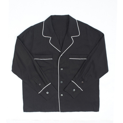 undefined高街出品FOG版型RHUDE风格镶边睡衣风垂感天丝长袖衬衫