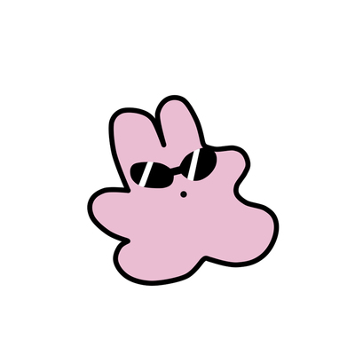 ins墨镜粉色小兔子黏贴气囊支架