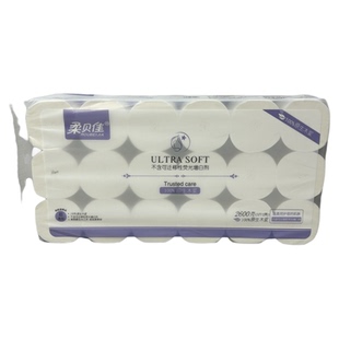 柔贝佳卷纸18卷2600克短款纸巾厕所卫生间家用木浆家庭装卫生纸