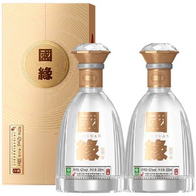 国缘42度对开白酒500ml*2