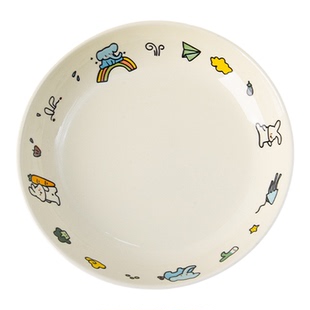 OCE森境奇旅碗碟套装陶瓷叉勺餐具碗盘米饭碗分餐盘一人食可爱