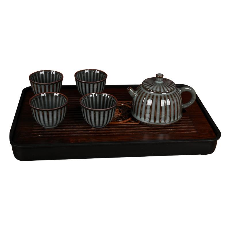 精品青瓷复古铁胎功夫茶具