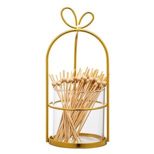 水果叉子一次性家用食品级小竹签牙签高级感收纳罐套装吃西瓜叉子