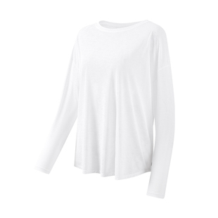 361瑜伽轻薄罩衫长袖宽松遮屁股白色瑜伽服大码健身服运动上衣女