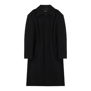 WE11DONE男士褶裥细节宽松长袖褶裥外套大衣