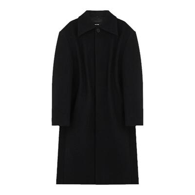 WE11DONE男士褶裥细节宽松长袖褶裥外套大衣