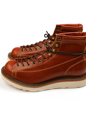 复刻红翼真皮redwing工装靴