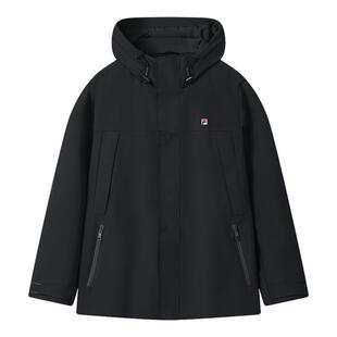 FILA 斐乐官方男士梭织外套2025冬新款时尚休闲宽松连帽拉链外套