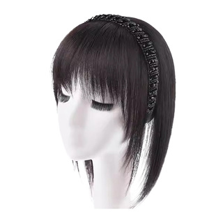 假发女片刘海发箍一体式真人发丝自然遮头顶白发轻薄前额补发神器