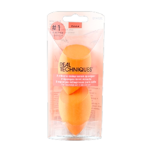Real Techniques抑菌小橘美妆蛋RT美妆蛋不易吃粉干湿两用2只装