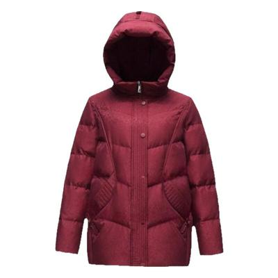 雪中飞中老年羽绒服女短款厚外套