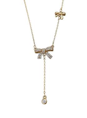 恋约闪钻镀金女蝴蝶锁骨链