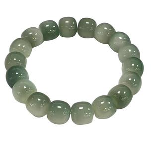 一念禅艺烟青绿飘花菩提根学生版绕指柔手串饰品解压文玩佛珠手链