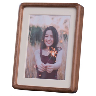 黑胡桃实木相框摆台高级感书法字画框空框装裱洗照片做成6寸相框8