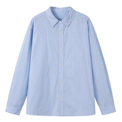 SOMENUM森林 26SS「通勤臻选」经典浅蓝定织条纹极简男女百搭衬衫