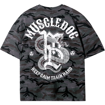 肌肉狗军旅风运动休闲短袖T恤男