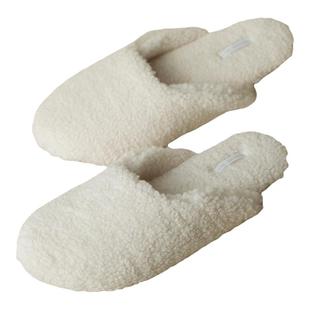 艺帛Halluci 北欧ins羊羔绒室内家居拖鞋 奶白色软糯小绵羊毛毛绒