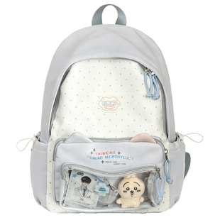 韩系ins少女高颜值双肩包 初中生高中学生书包女吧唧痛包背包娃包