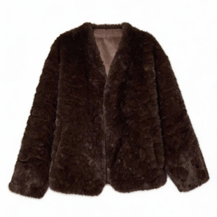 【戛纳天后-极寒系列】冬季设计师美拉德小湖羊皮毛外套环保毛毛