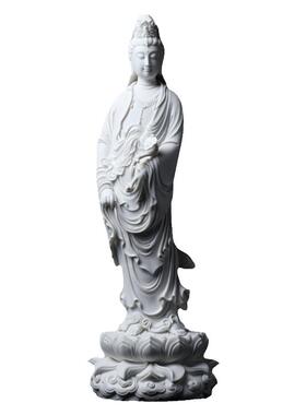 戴玉堂林建平陶瓷摆件《立莲如意观音像》菩萨佛像站像家居饰品