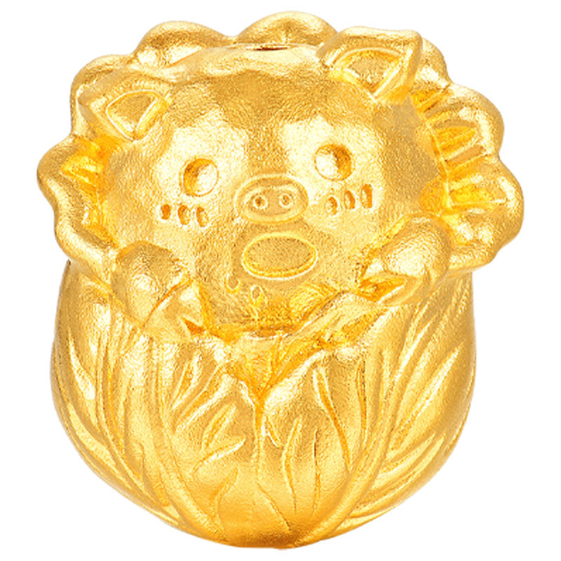 蜜金珠宝 黄金吊坠足金古法珠珠系列百财猪串珠HGG2197
