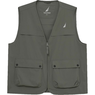 NAUTICA/诺帝卡男装四面弹凉感舒适V领背心春秋季马甲