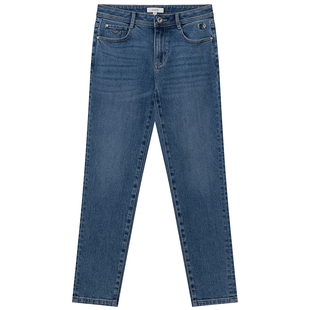 Hazzys哈吉斯牛仔裤女士修身小脚裤时尚舒适修身长裤气质通勤下装