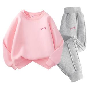 贵人鸟童装女童套装春季儿童冬季加绒加厚运动服大童春装卫衣裤子