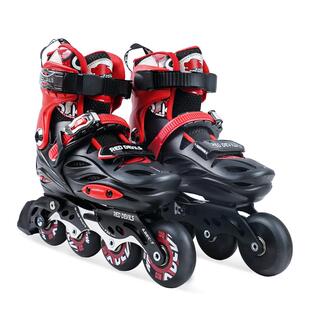 美洲狮儿童轮滑鞋溜冰鞋男女孩旱冰鞋滑轮鞋黑色单排