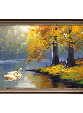 美式餐厅装饰画风景油画