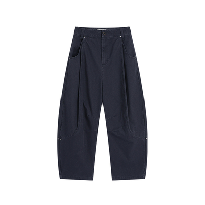 Bobbybecky美式复古水洗做旧纯棉牛仔弯刀裤