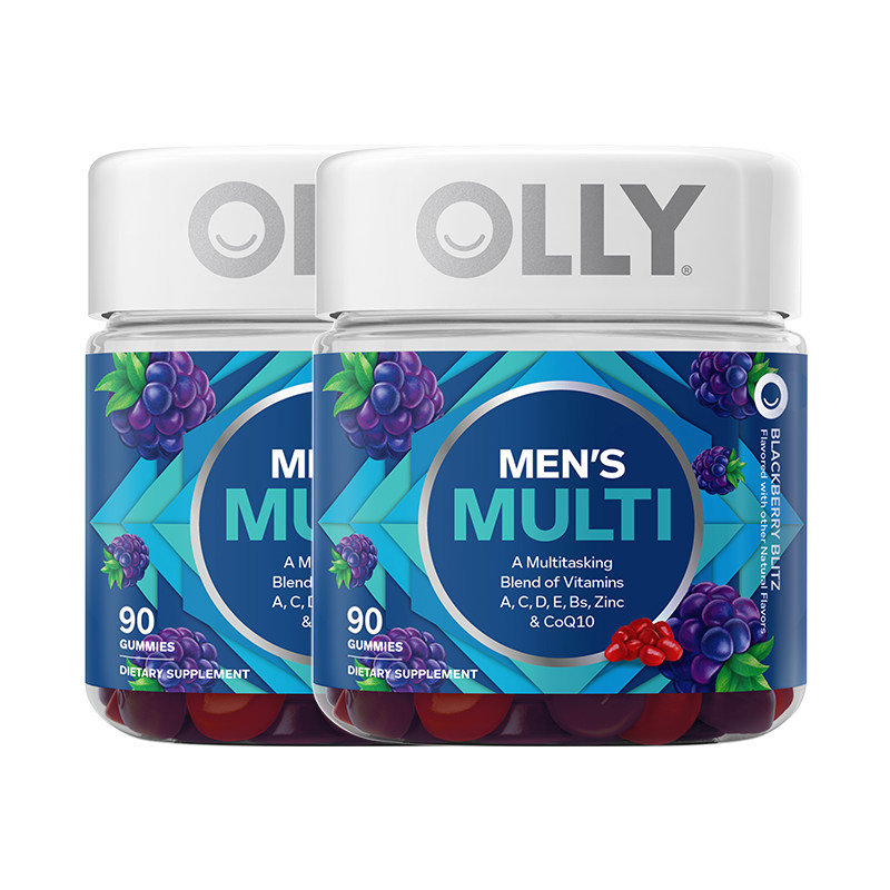 OLLY复合维生素男士生物素叶酸男性多维C维D生物素矿物质软糖90粒