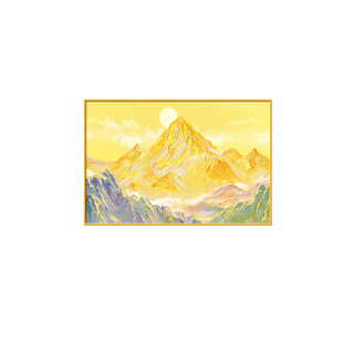 背靠金山客厅装饰画横版现代简约沙发背景墙挂画喜金土招财聚财画